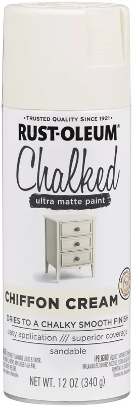 Chalked 1-coat Spray Paint, Ultra Matte Chiffon Cream, 12-oz.