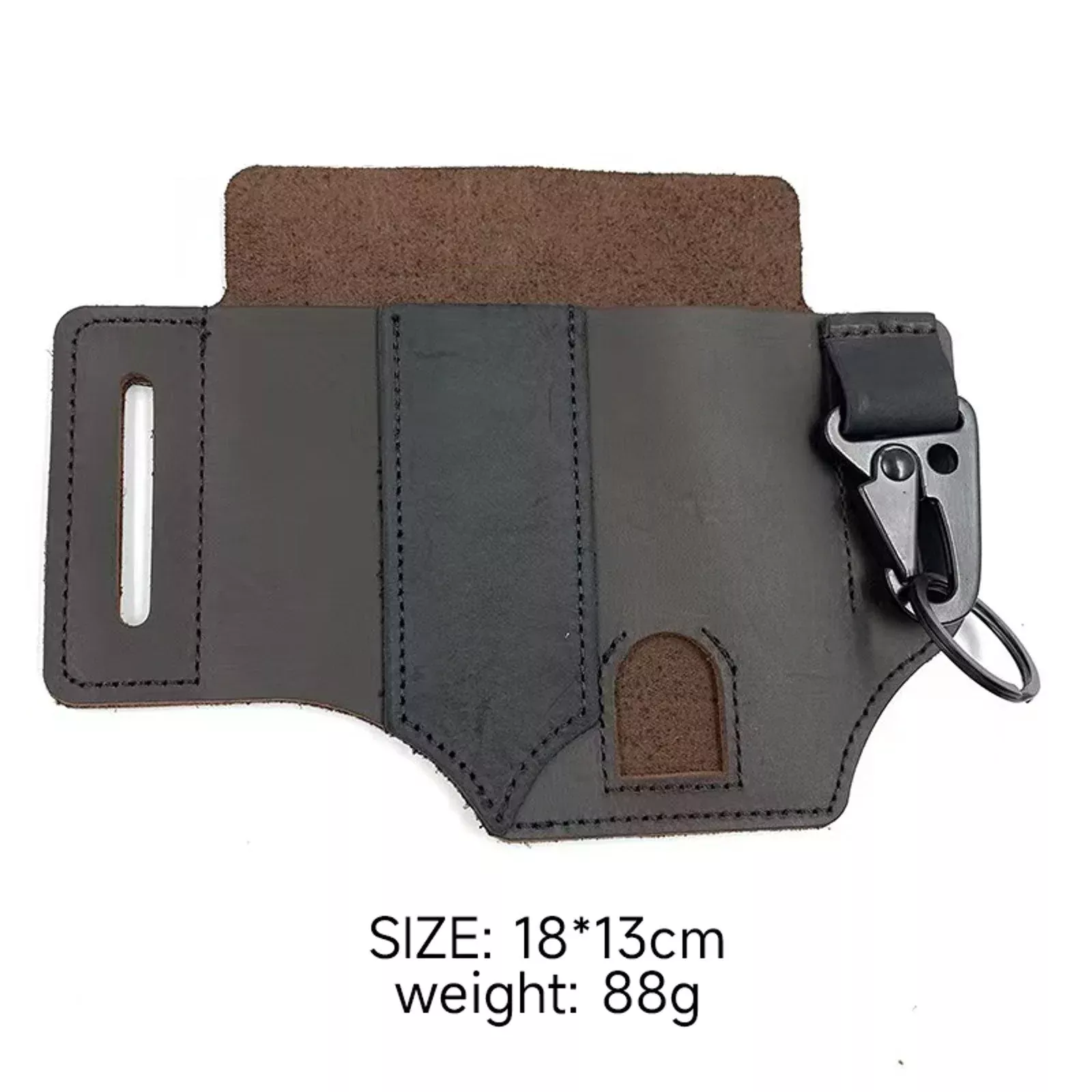 EDC Leather Knife Case & Flashlight Slot Tactical Pouch