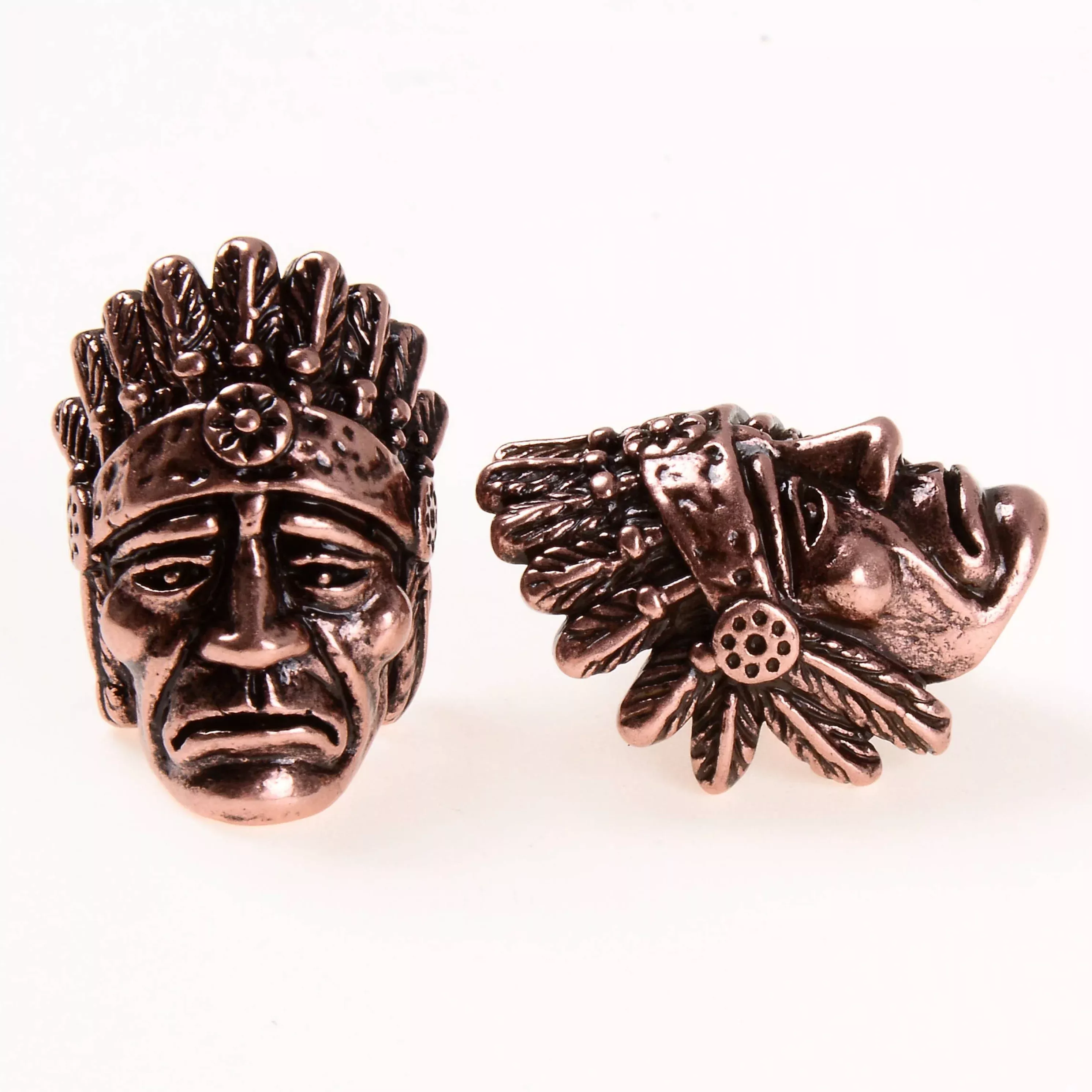 Native American Indian Head Paracord Beads