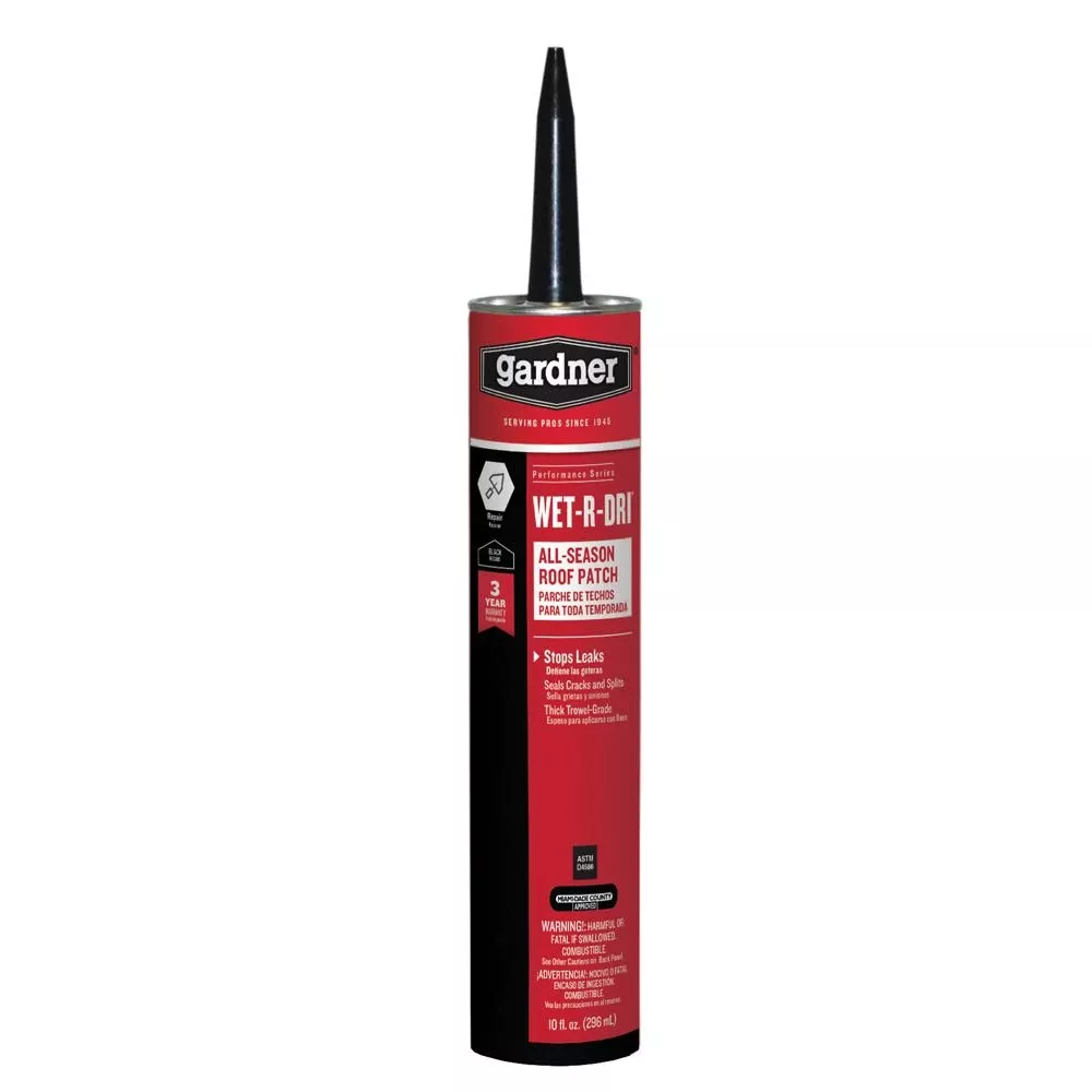 Wet-r-dri Gloss Black Patching Cement All-weather Roof Cement 10 Oz