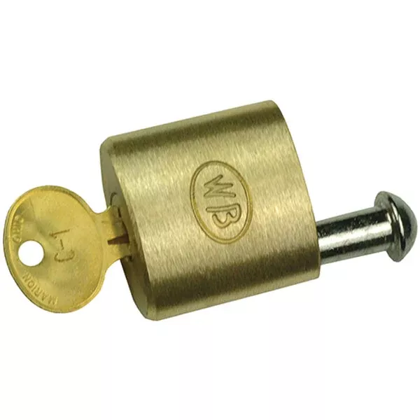 Wilson Bohannan Solid Brass 1-1/2'' #402 Pin Lock and Key #R30