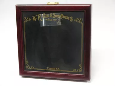 WR Case Tested XX 13" x 13" Red Wood Glass Lid Folding Fixed Knife Display Case