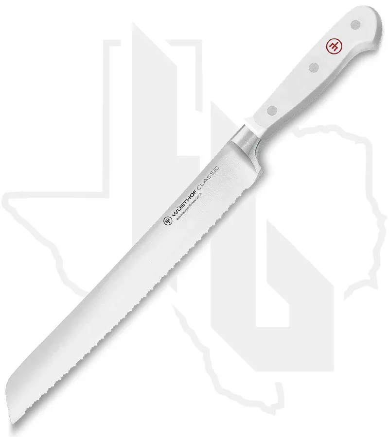 Wusthof Classic 9 in. Double Serrated Bread Knife 1040201123 - White