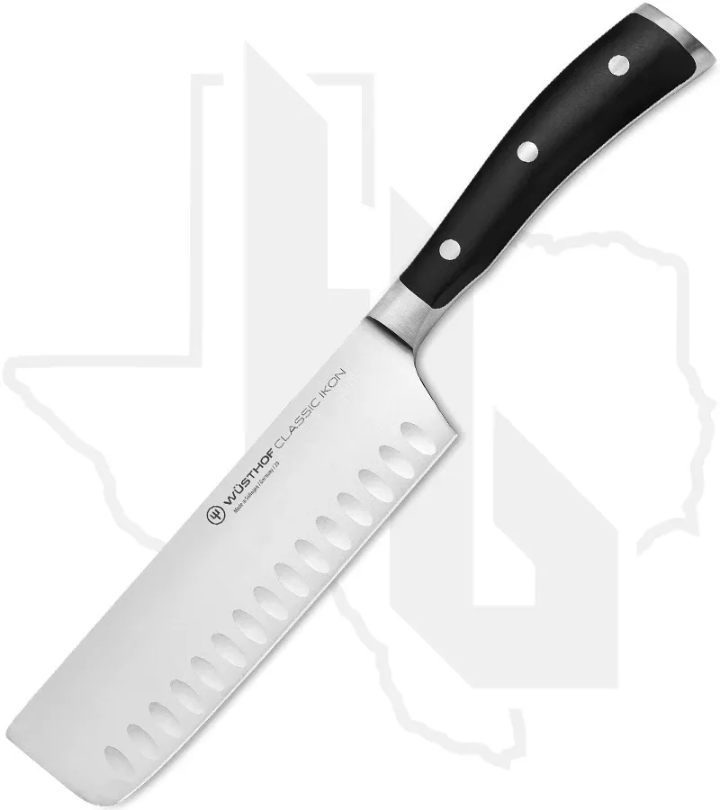 Wusthof Classic Ikon 7 in. Nakiri 1040332617 - Black, Hollow Edge