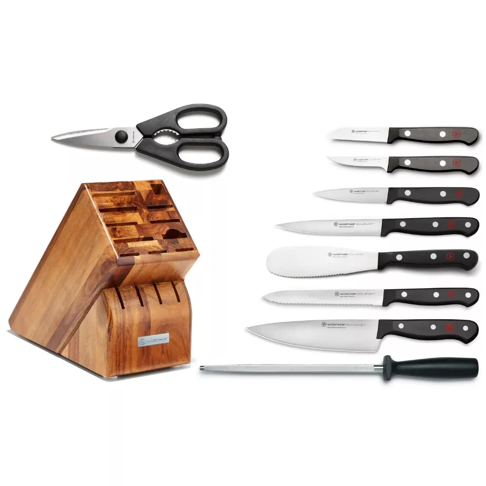 Wusthof Gourmet 10-Piece Acacia Knife Block Set