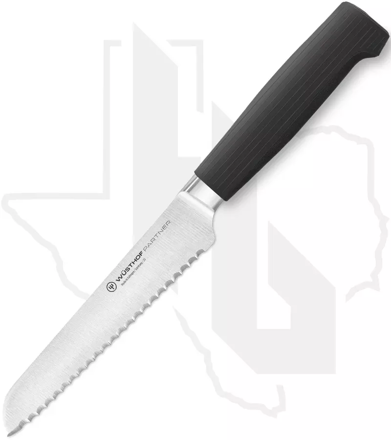 Wusthof Partner 5 in. Serrated Utility Knife 1061831614 - Black Polymer