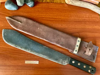 WW2 British J.J.B. Machete and Leather Sheath ~ Vintage 1945