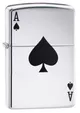 Zippo Chrome Finish Ace of Spades Lighter