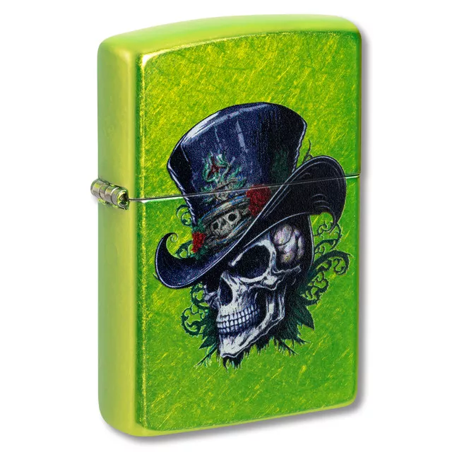 Zippo Green Steampunk Skull Lighter