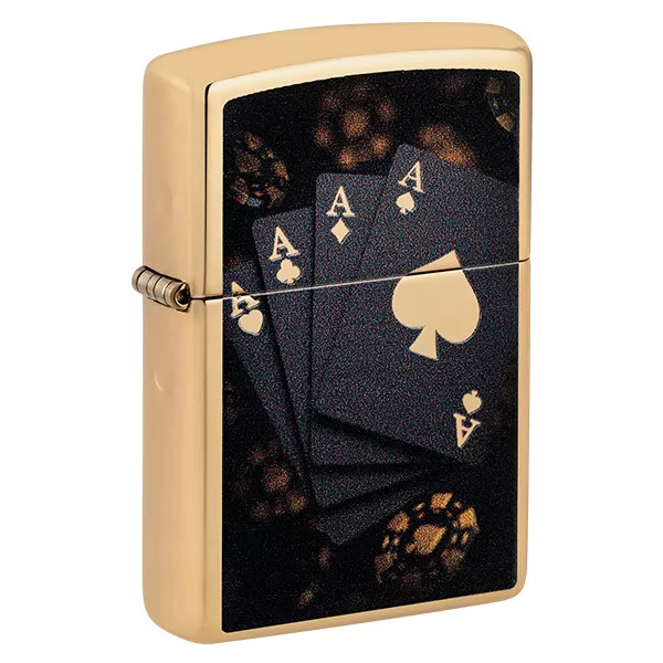 Zippo High Polish Brass Poker Design Lighter