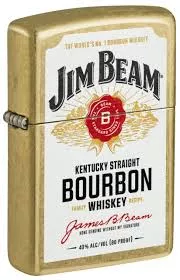 Zippo Jim Beam Brushed Brass Lighter