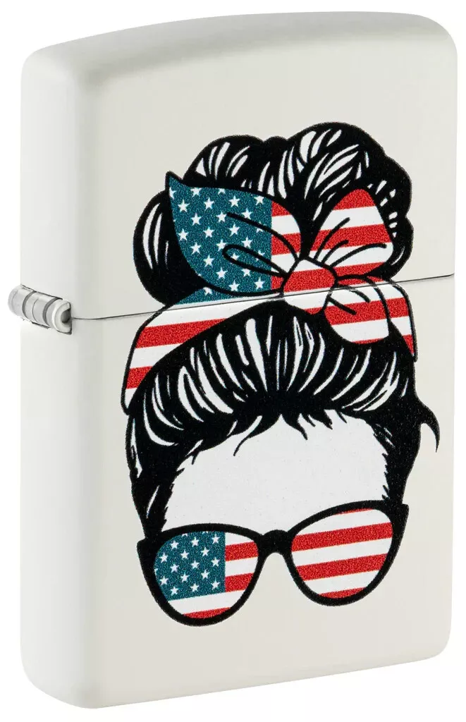 Zippo Matte White American Woman Lighter