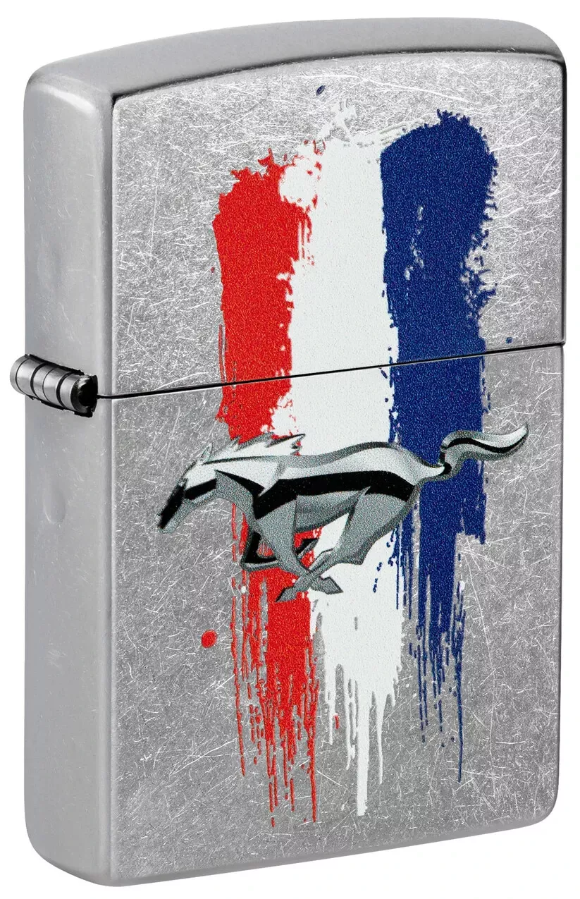 Zippo Red White and Blue Mustang Lighter