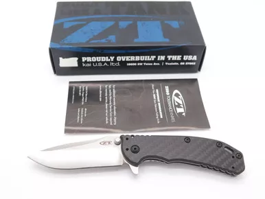 ZT Zero Tolerance 0566CFM390 Hinderer MC390 Carbon Fiber Framelock Folding Knife